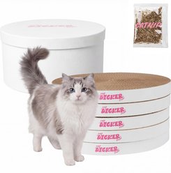 THE LICKER STORE Kate Modern 12-in Patterned Cardboard Reversible Cat Scratcher Pad in Box with Catnip, 5 count, Plain White