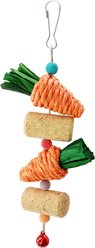 Nibbles by A&E Cage Company Carrot & Cork Jingle Small Pet Chew Toy, Multicolor