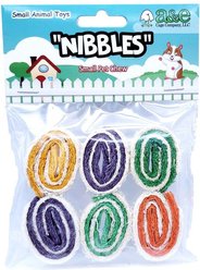 Nibbles by A&E Cage Company Loofah Roll-Ups Small Pet Toy, Multicolor