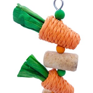 Nibbles by A&E Cage Company Carrot & Cork Jingle Small Pet Chew Toy, Multicolor