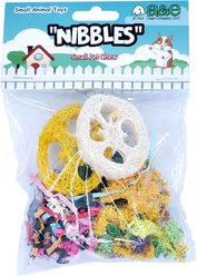Nibbles by A&E Cage Company Crinkle Loofah Delight Small Pet Toy, Multicolor