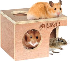 Nibbles by A&E Cage Company Hamster Hut Hideout, Brown, Medium