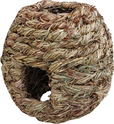Nibbles by A&E Cage Company 4.5-in Grass Ball with Holes Small Pet Toy, Brown