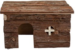 Nibbles by A&E Cage Company Large Log Cabin Hut Small Pet Hideout, Brown