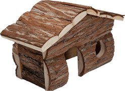 Nibbles by A&E Cage Company Log Cabin Hut Small Pet Hideout, Brown, Medium