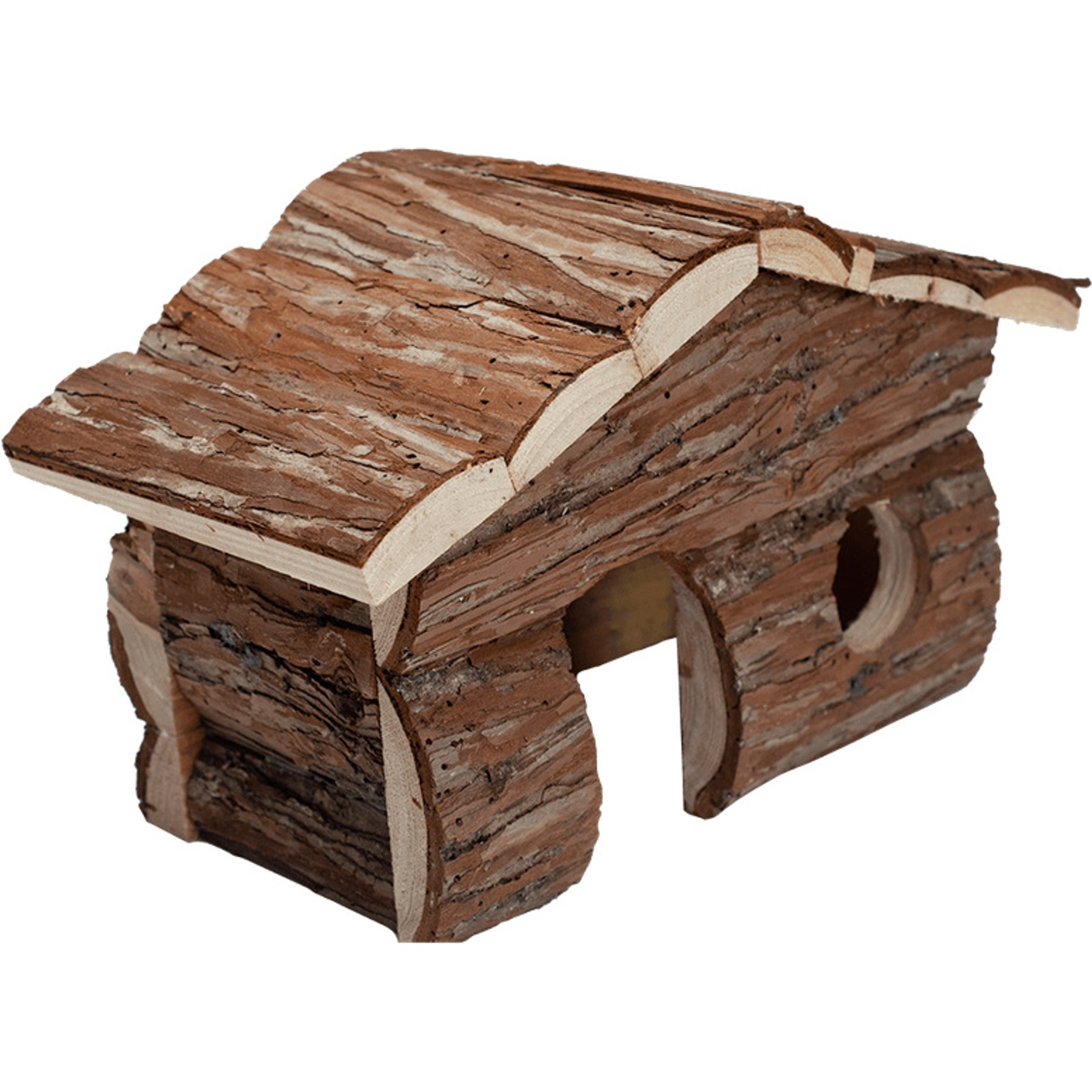 Nibbles by A&E Cage Company Log Cabin Hut Small Pet Hideout, Brown, Medium
