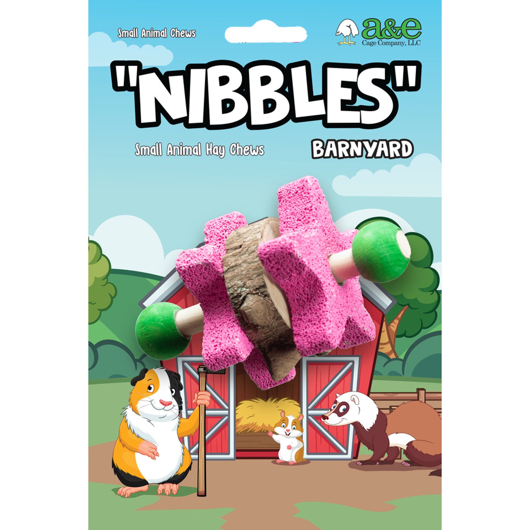 Nibbles by A&E Cage Company Star Pumice Dumbbell Small Pet Toy, Multicolor