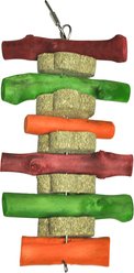 Nibbles by A&E Cage Company Colored Circle Hay Chew Stacker Small Pet Toy, Multicolor