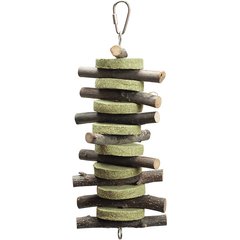 Nibbles by A&E Cage Company Natural Circle Hay Chew Stacker Small Pet Toy, Brown