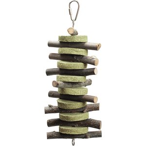 Nibbles by A&E Cage Company Natural Circle Hay Chew Stacker Small Pet Toy, Brown