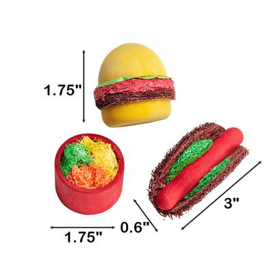 Show full view: Nibbles by A&E Cage Company Summer Cookout Wood & Loofah Small Pet Chew Toy, Multicolor slide 3 of 3