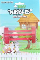 Nibbles by A&E Cage Company Wooden Triangle with Ball Small Pet Chew Toy, Red