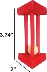 Nibbles by A&E Cage Company Wooden Triangle with Ball Small Pet Chew Toy, Red slide 2 of 3
