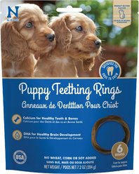N-Bone Puppy Teething Rings Peanut Butter Flavor Dental Dog Treats, 6 count