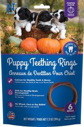 N-Bone Puppy Teething Ring Pumpkin Flavor Dental Dog Treats, 6 count