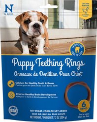 N-Bone Puppy Teething Ring Chicken Flavor Dental Dog Treats, 6 count