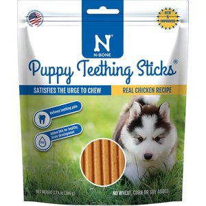 N-Bone Puppy Teething Sticks Chicken Flavor Dog Treats, 3.74-oz bag