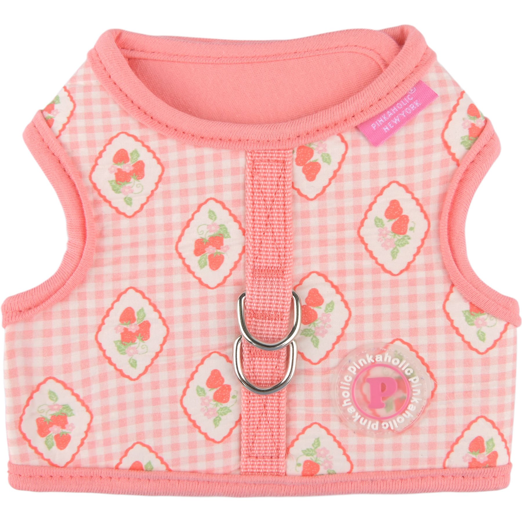 Pinkaholic New York Trixie Jacket Stylish Flower Pattern No-Pull Dog Harness, Indian Pink, Small: 10.9-in chest