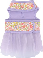 Pinkaholic New York Ione Dress Stylish Flower Pattern No-Pull Dog Harness, Violet, Medium: 14.1-in chest slide 2 of 4
