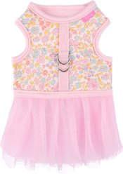 Pinkaholic New York Ione Dress Stylish Flower Pattern No-Pull Dog Harness, Light Pink, Large: 16-in chest