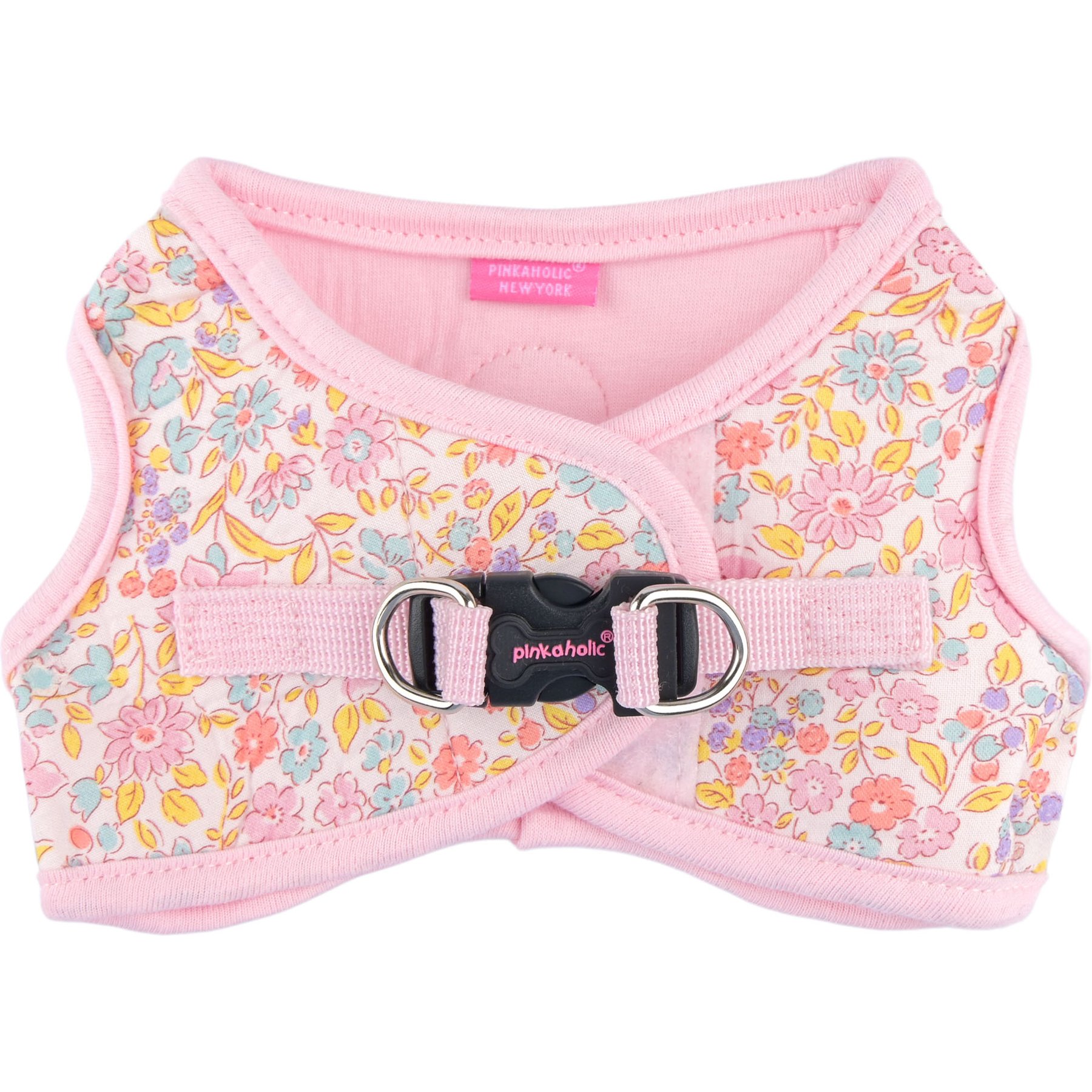 Pinkaholic New York Ione Stylish Flower Pattern Step-In No-Pull Dog Harness, Light Pink, Medium: 14-in chest