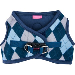 PINKAHOLIC NEW YORK Solene Stylish Argyle Pattern Step-In No-Pull Dog  Harness, Navy, Medium: 14-in chest - Chewy.com