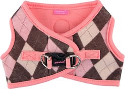 Pinkaholic New York Solene Stylish Argyle Pattern Step-In No-Pull Dog Harness, Indian Pink, Large: 16-in chest
