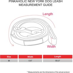 Pinkaholic New York Kiki Dog Pattern Dog Leash, Medium: 4.5-ft long, 0.6-in wide, Light Blue slide 2 of 3