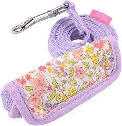 Pinkaholic New York Ione Flower Pattern Dog Leash, Medium: 4.5-ft long, 0.6-in wide, Violet