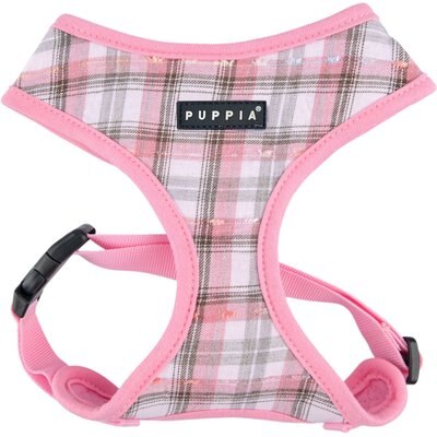 Puppia Puppia Windsor Over-the-Head Checkered Pattern No-Pull Dog Harness, Pink, Medium: 15.2 to 21.5-in chest