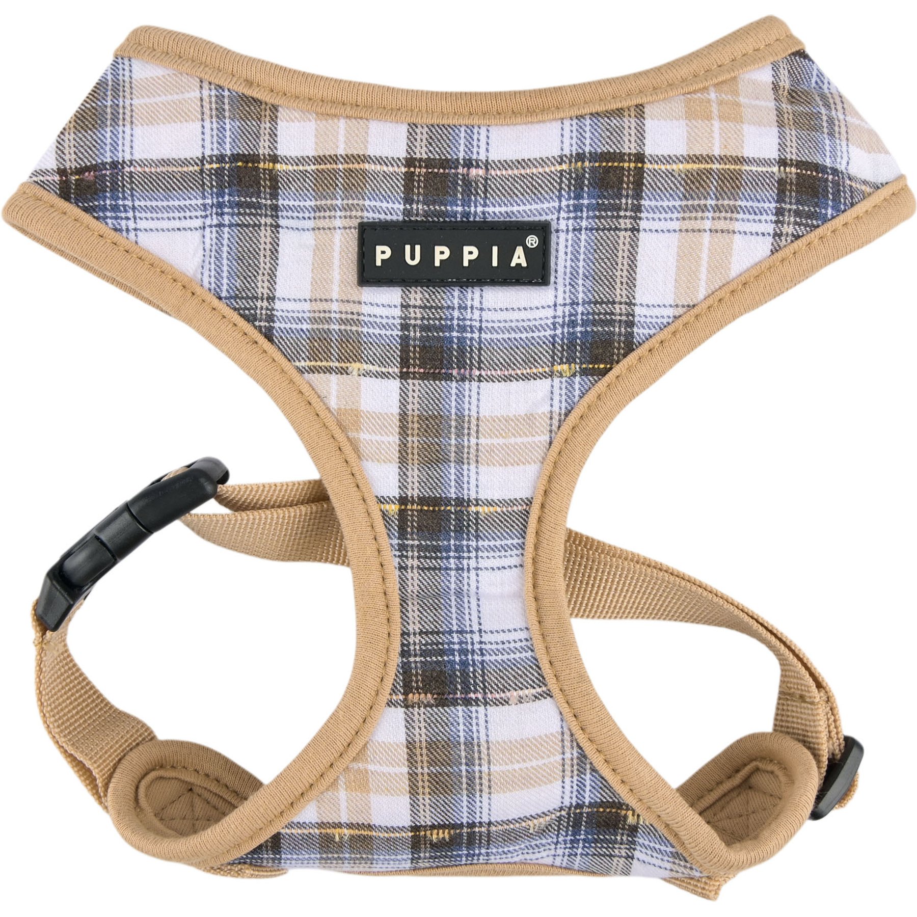Puppia Windsor Over-the-Head Checkered Pattern No-Pull Dog Harness, Beige, Small: 12.1 to 16.8-in chest