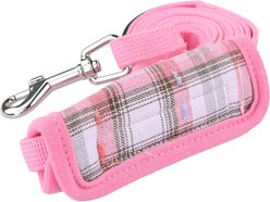 Puppia Windsor Checkered Pattern Dog Leash, Pink, Medium: 4.5-ft long, 0.6-in wide