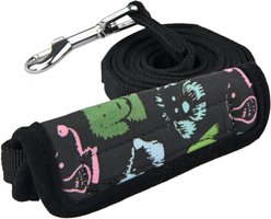Puppia Connor Dog Pattern Dog Leash, Black, Medium: 4.5-ft long, 0.6-in wide