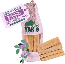 Yak9 Chews Blueberry Yak Chews Dog Treats, Medium, 7 count