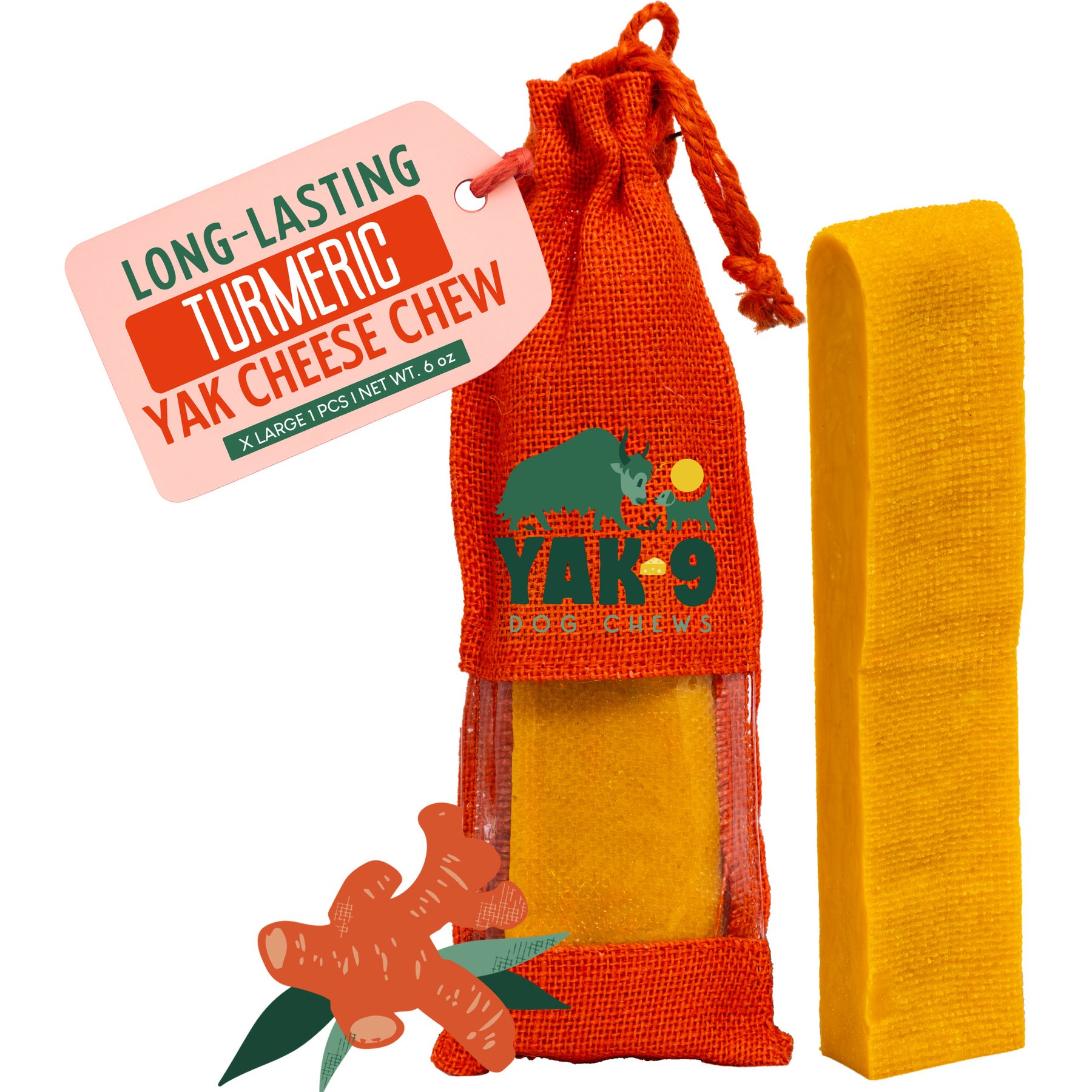 Yak9 Chews Turmeric Yak Chew Dog Treat, X-Large, 1 count