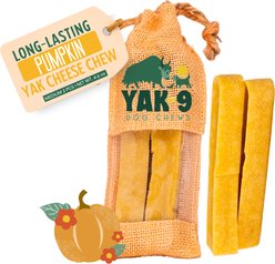 Yak9 Chews Pumpkin Yak Chew Dog Treat, Medium, 2 count