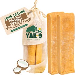 Yak9 Chews Coconut Yak Chew Dog Treat, Jumbo, 2 count