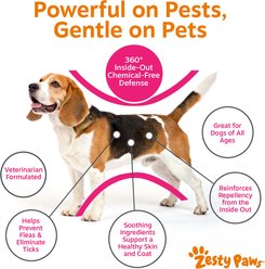 Zesty Paws Flea & Tick Bites Roasted Chicken Flavored Soft Chews Supplement for Dogs, 90 count slide 2 of 8