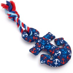 The Worthy Dog Anchors Away Squeaky Plush Dog Toy, Navy, One Size slide 2 of 3