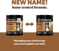 Pet Honesty Outdoor Defense Bacon Soft Chew Flea & Tick Repellent Supplement for Dogs, 90 count slide 2 of 8