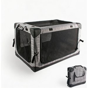 allforpaws Easy-go Travel Soft-Sided Dog Crate, Grey, X-Large
