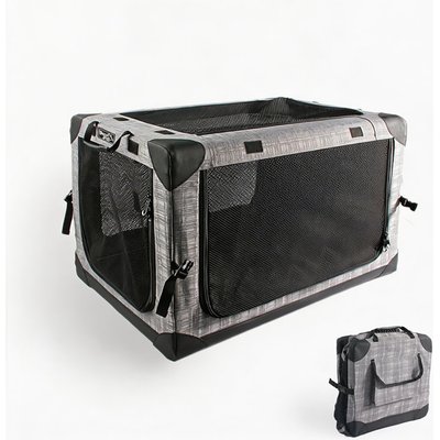 allforpaws allforpaws Easy-go Travel Soft-Sided Dog Crate, Grey, Large
