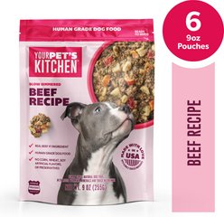 Your Pet's Kitchen Slow Simmered Beef Recipe Human-Grade Wet Dog Food, 9-oz pouch, case of 6