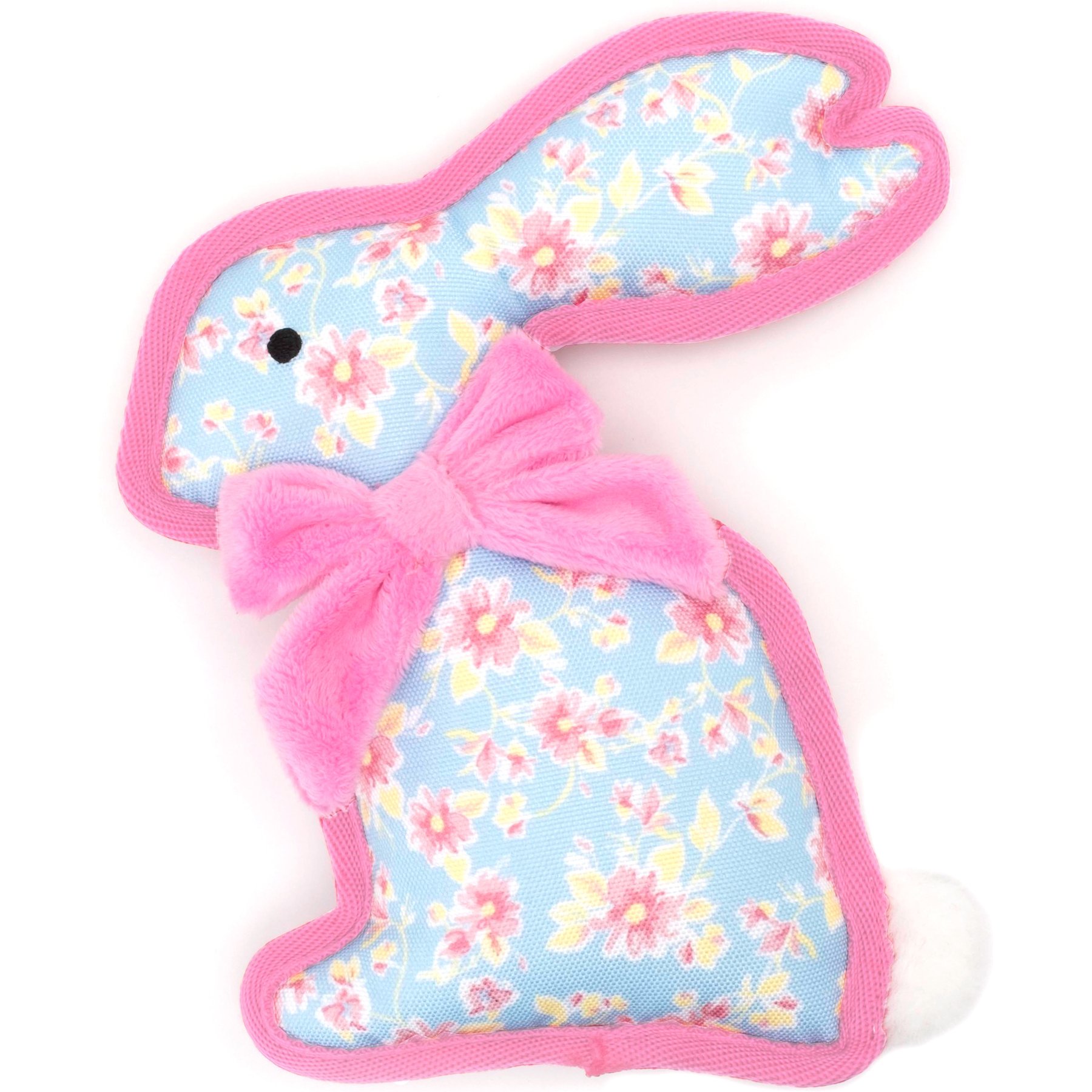 The Worthy Dog Honey Bunny Squeaky Plush Dog Toy, Blue, Small