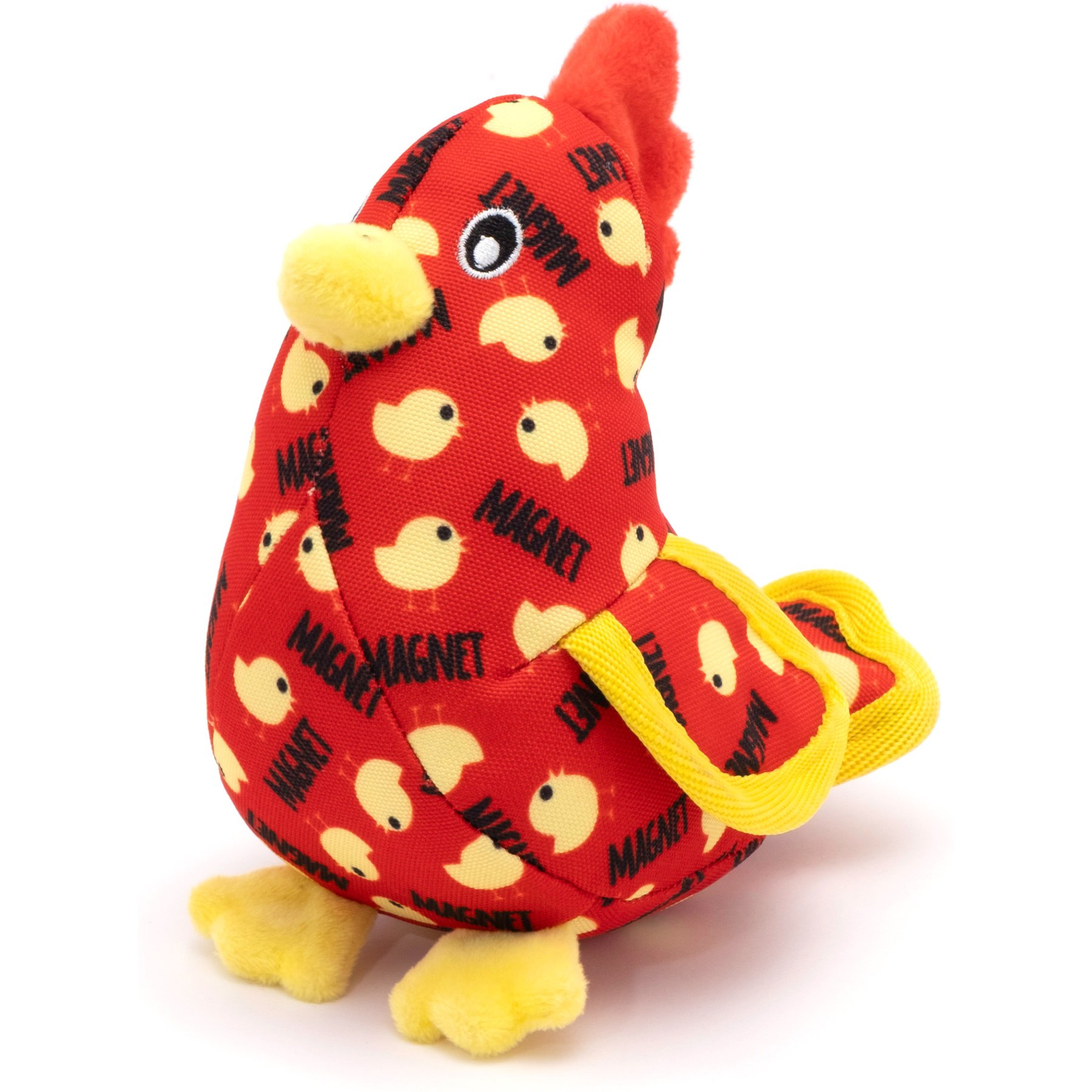 The Worthy Dog Chick Magnet Squeaky Plush Dog Toy, Red, One Size