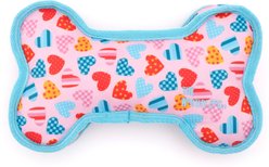 The Worthy Dog Love is Love Bone Squeaky Plush Dog Toy, Pink, Large slide 2 of 3