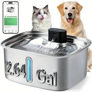 CASFUY ZT-80 Ultra-Large Quiet Stainless Steel Dog Water Fountain