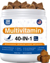 ColEaze 40-in-1 Chicken Flavor Chews Multivitamins for Dogs, 200 count
