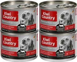 Kiwi Country Beef & NZ Green Mussel Wet Dog Food, 6-oz can, case of 4