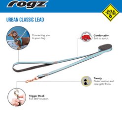 Rogz Urban Ribbon On Poly Fur Classic Lead, Medium: 6-ft long, 3/4-in wide, Pink Blush slide 2 of 5